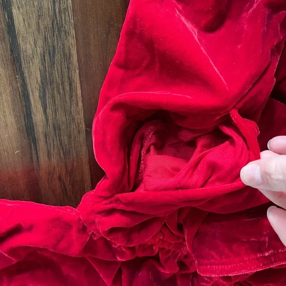 NEW Free people Portia mini dress red velvet small - Picture 7 of 8